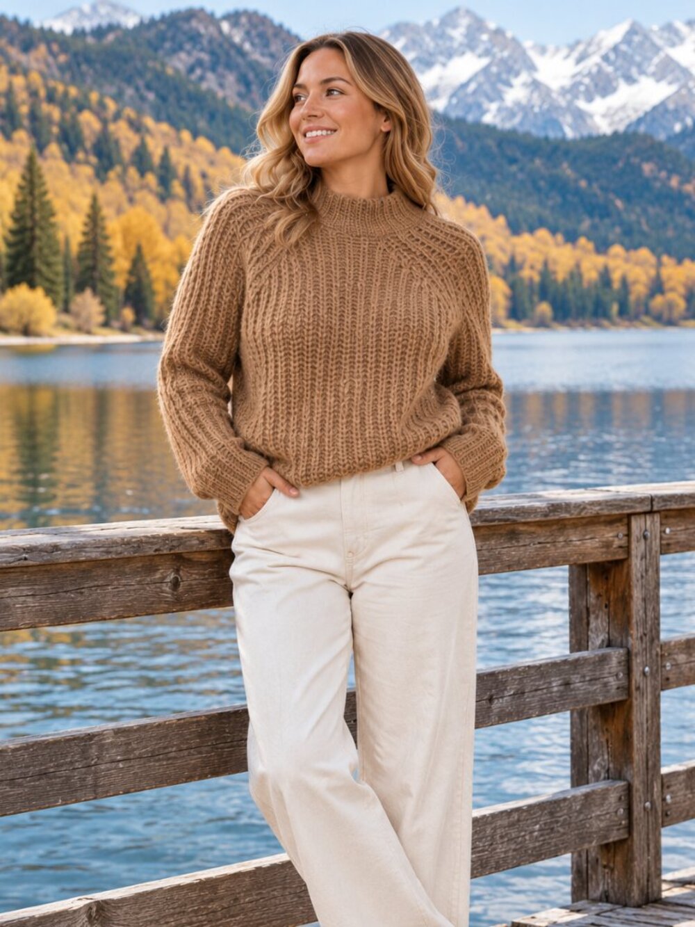 Vince Marled Raglan Alpaca Mohair Wool Sweater Brown Shaker Knit Mock Neck